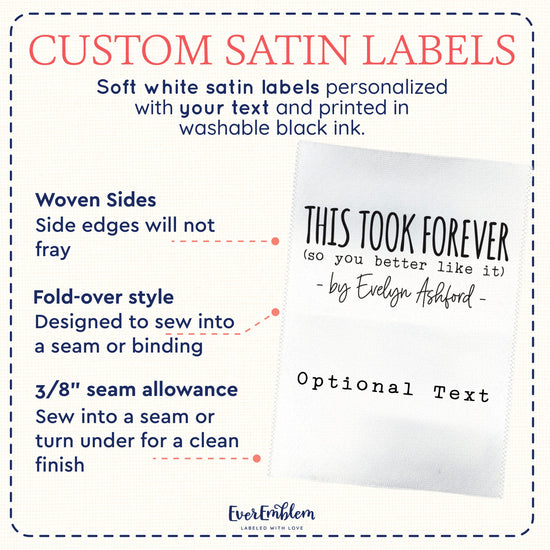 Satin This Took Forever (2" wide - Satin) customized ribbon ribbon printing printing on ribbon