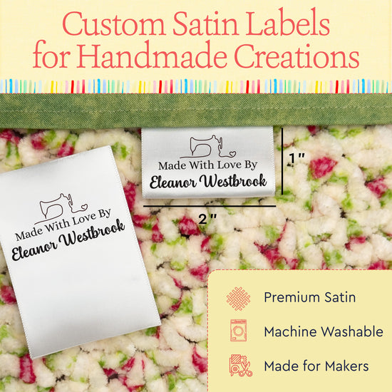 Satin Stitched with Love (2" wide - Satin) customized ribbon ribbon printing printing on ribbon