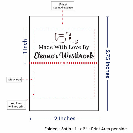 Satin Stitched with Love (2" wide - Satin) customized ribbon ribbon printing printing on ribbon