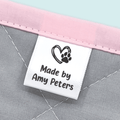 Satin Heart and Paw Print (1" wide - Satin) fabric labels for clothes sewing labels custom sewing machine labels