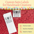 Satin Floral Bee (1.5" wide - Satin) handmade labels personalized tags for handmade items custom tags for handmade items