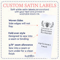 Satin Floral Bee (1.5" wide - Satin) handmade labels personalized tags for handmade items custom tags for handmade items