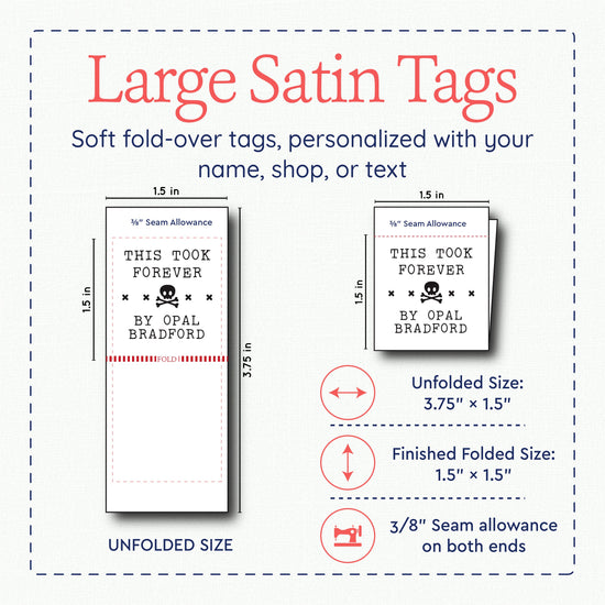 Satin This Took Forever (1.5" wide - Satin) handmade labels personalized tags for handmade items custom tags for handmade items