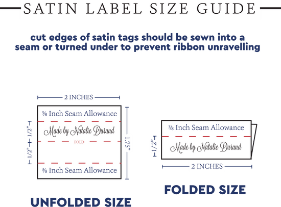 Satin Small Satin Tag Set (2" wide - Satin) custom clothing labels sew on