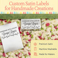 Satin Heart border labels (2" wide - Satin) label tags personalized clothing tags fabric tags