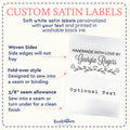 Satin Heart border labels (2" wide - Satin) label tags personalized clothing tags fabric tags