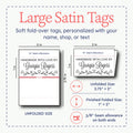 Satin Heart border labels (2" wide - Satin) label tags personalized clothing tags fabric tags