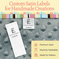 Satin Floral Letter (1" wide - Satin) labels for handmade garments made by tags for crafts labels for homemade products