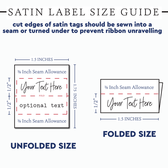 Satin Simple Satin Tags (1.5" wide - Satin) custom shirt tags