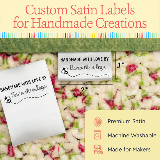 Satin Bumble Bee (2" wide - Satin) Personalized labels fold over