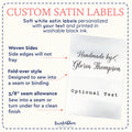 Satin Sewing Needle Satin Set (2" wide - Satin) personalized sew in labels custom clothing labels sew on custom sew in tags