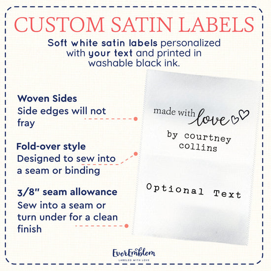 Satin Love Hearts (2" wide - Satin) ribbon with print printed ribbon personalized custom ribbon