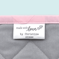 Satin Love Hearts (2" wide - Satin) Personalized labels sew on