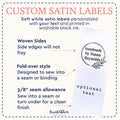 Satin Circle Leaf (1.5" wide - Satin) Sew-in fabric labels custom product labels Custom fabric labels