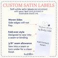 Satin Flying Bee (1.5" wide - Satin) sew on name labels sew in tags sewn by tags