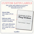 Satin Small Handmade with Love (1.5" wide - Satin) sewing labels custom sewing machine labels labels for sewing projects