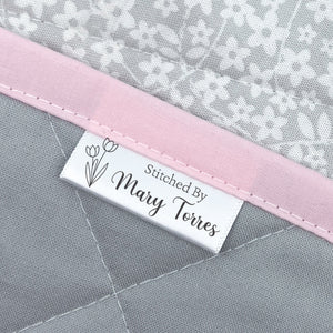 Satin Spring Tulip (1.5" wide - Satin) sewing labels personalized sewing labels sewing tags custom sew on labels