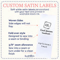 Satin Monogram Satin Labels (1.5" wide - Satin) tshirt tags tag on shirt t shirt tags t shirt label