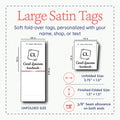 Satin Monogram Satin Labels (1.5" wide - Satin) tshirt tags tag on shirt t shirt tags t shirt label