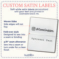 Satin Social Media & Shop Icons (1.5" wide - Satin) woven clothing labels custom t shirt tags label for garments