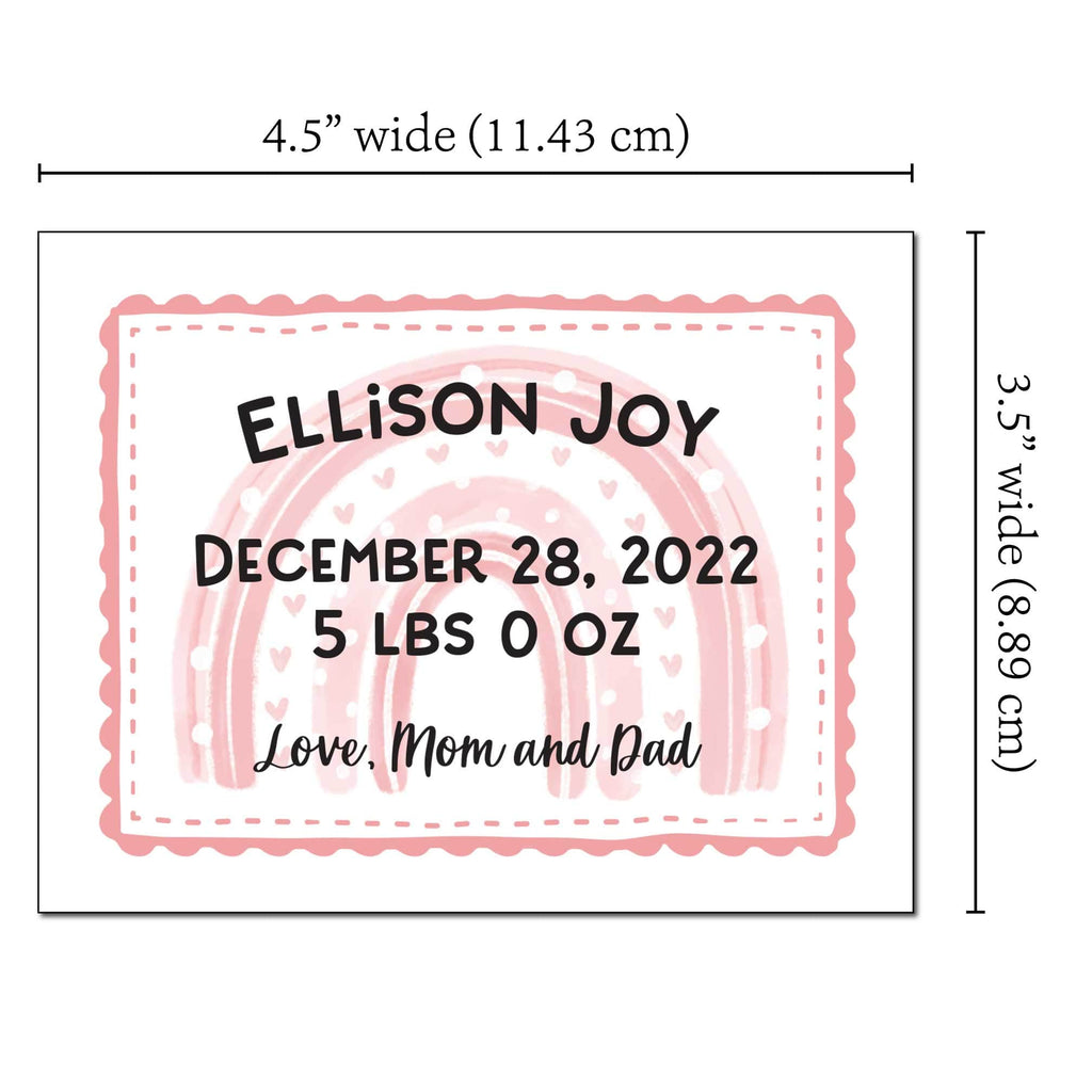 Pink Rainbow Baby Label – EverEmblem