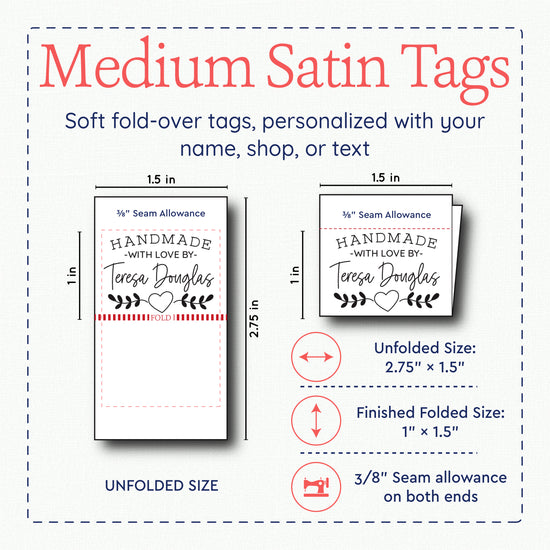 Farmhouse Heart Satin Tags (1.5" wide - Satin)