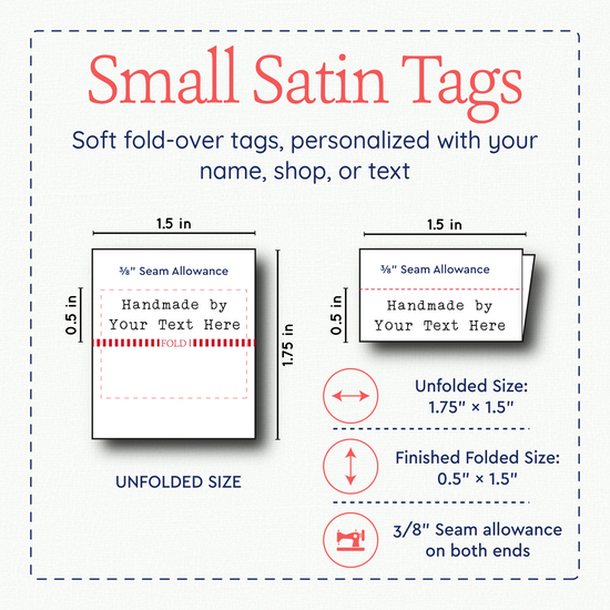 Small Satin Text Tags (1.5" wide - Satin)