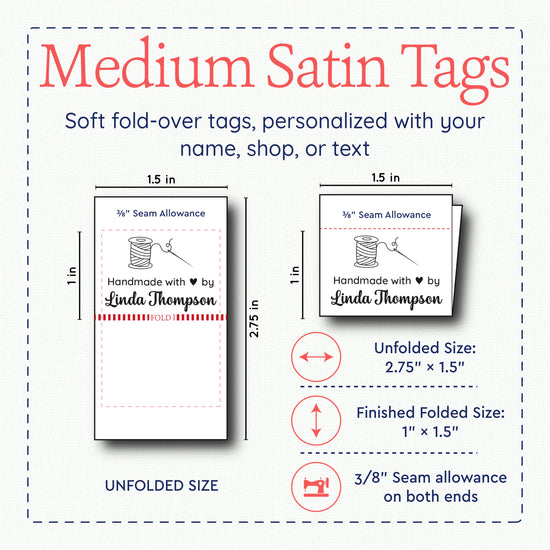 Sewing Icons Satin Label Set (1.5" wide - Satin)