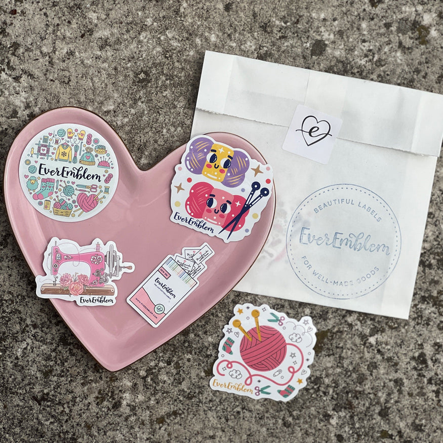Needle and Thread Delights: Crafting Sticker Set of Five – EverEmblem