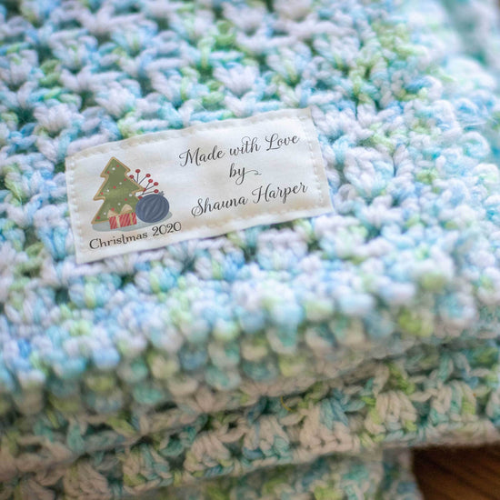 Cotton Christmas Sampler Large Label Set custom fabric labels for handmade items