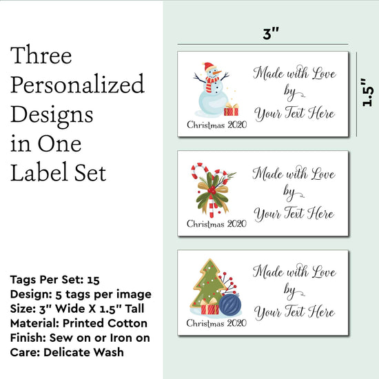 Christmas Sampler Large Label Set - gift for sewing, knitting – EverEmblem