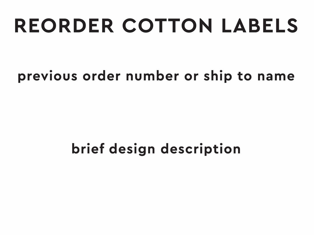Reorder Previous Label Design - COTTON – EverEmblem