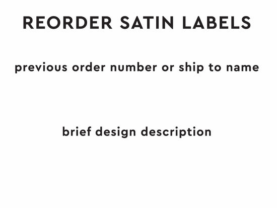 Cotton Reorder Previous Label Design - SATIN