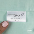 Satin Love Hearts -  2" wide Ribbon sg06 Personalized labels sew on