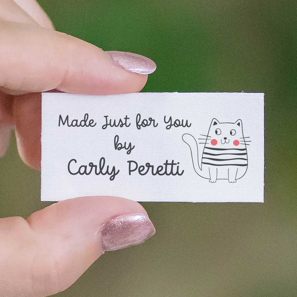 Cat Design Label Cute Cat Cotton Label Set - Customized with your Name – EverEmblem