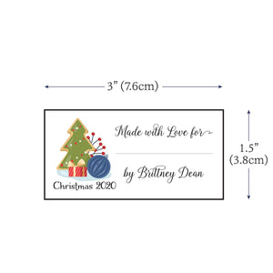 Cotton Large Christmas Sampler Fill in tags custom fabric labels for handmade items
