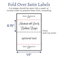 Satin Medium Satin Tags - Text Only, 1.5" Ribbon personalized ribbon labels