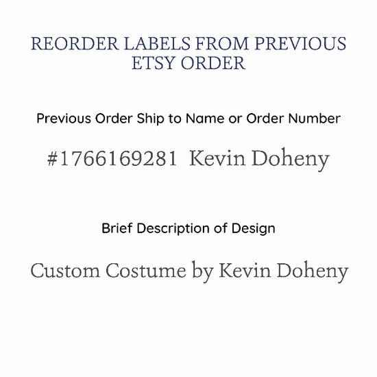 PPLR_HIDDEN_PRODUCT Reorder Satin Labels Previously Purchased on Etsy