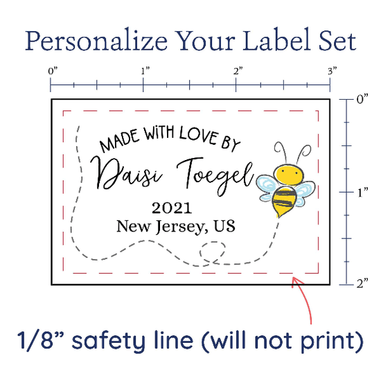 PPLR_HIDDEN_PRODUCT Cute Buzzing Bee Large Label