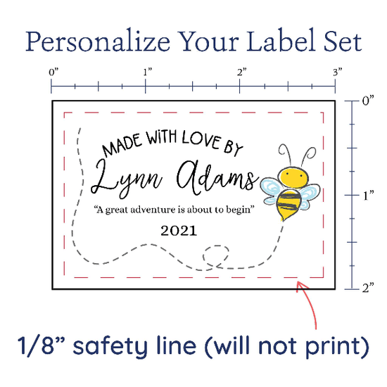PPLR_HIDDEN_PRODUCT Cute Buzzing Bee Large Label
