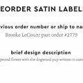 PPLR_HIDDEN_PRODUCT Reorder Previous Label Design - SATIN