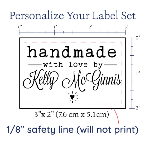 PPLR_HIDDEN_PRODUCT Modern Blanket Label with Heart - Cotton