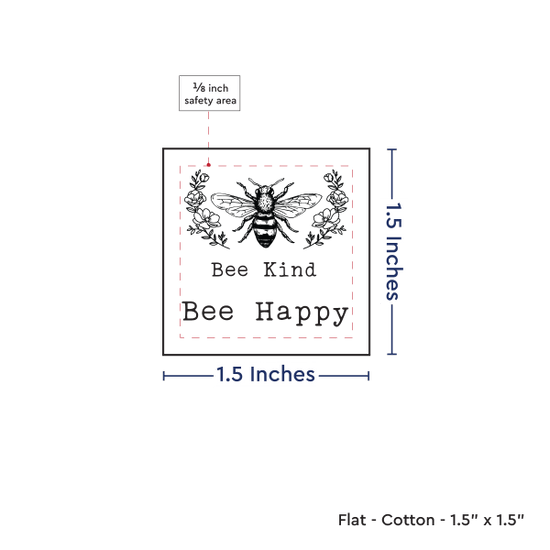 PPLR_HIDDEN_PRODUCT Floral Bee (1.5" square) - Cotton