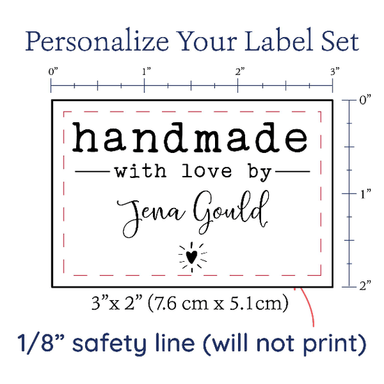 PPLR_HIDDEN_PRODUCT Modern Blanket Label with Heart - Cotton