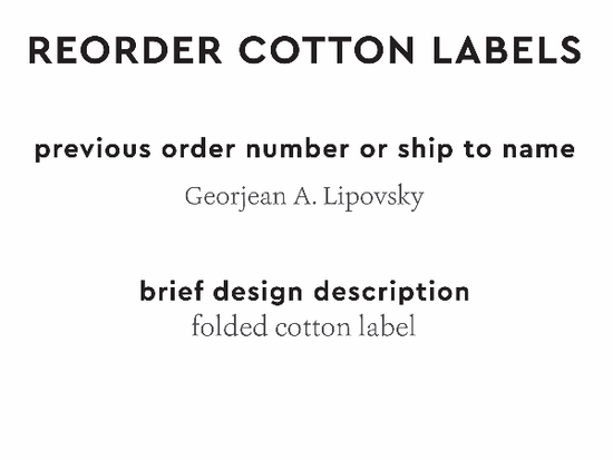 PPLR_HIDDEN_PRODUCT Reorder Previous Label Design - COTTON