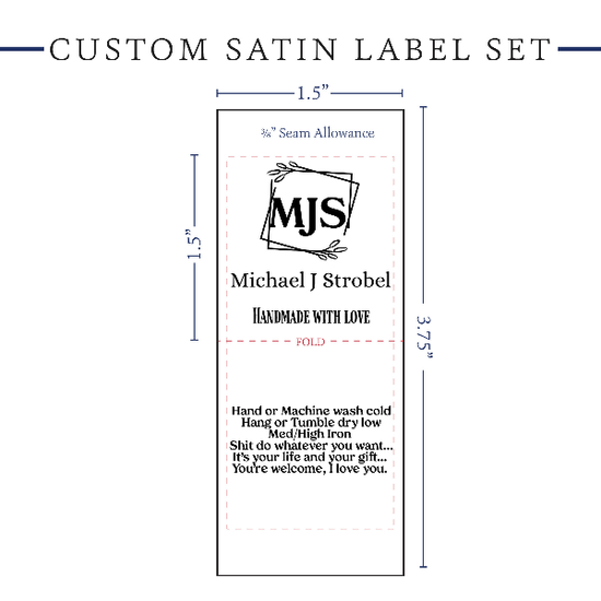 PPLR_HIDDEN_PRODUCT Monogram Satin Labels - Satin - 1.5" wide