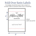Satin Simple Heart Satin Tag Set - 2" wide Ribbon custom clothing labels sew on