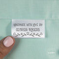 Satin Heart border labels -  2" wide Ribbon sg04 custom clothing labels sew on