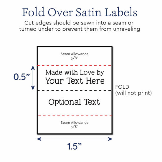 Satin Small Satin Text Tags, 1.5" Ribbon personalized ribbon labels