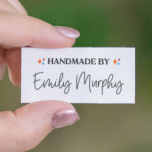 Personalized Sewing Labels for Handmade Items,Custom Sewing Label, Custom  Clothing Labels,Customized with Your Business Name (4,100 Pcs)